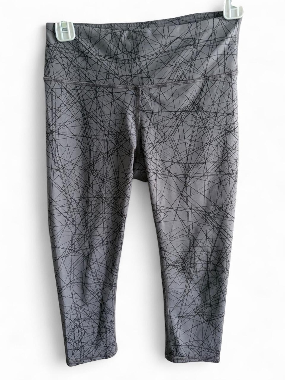 Alo Yoga High-Waist Airbrush Capri Leggings Gray Geometric Print XXS Like New